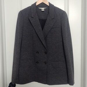 Diane von Furstenberg grey wool double breasted blazer jacket size …